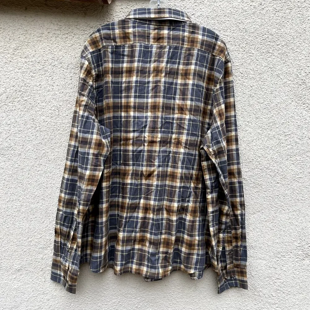 NEW Banana Republic Slim Untucked Lightweight Flannel XL Tall Grey